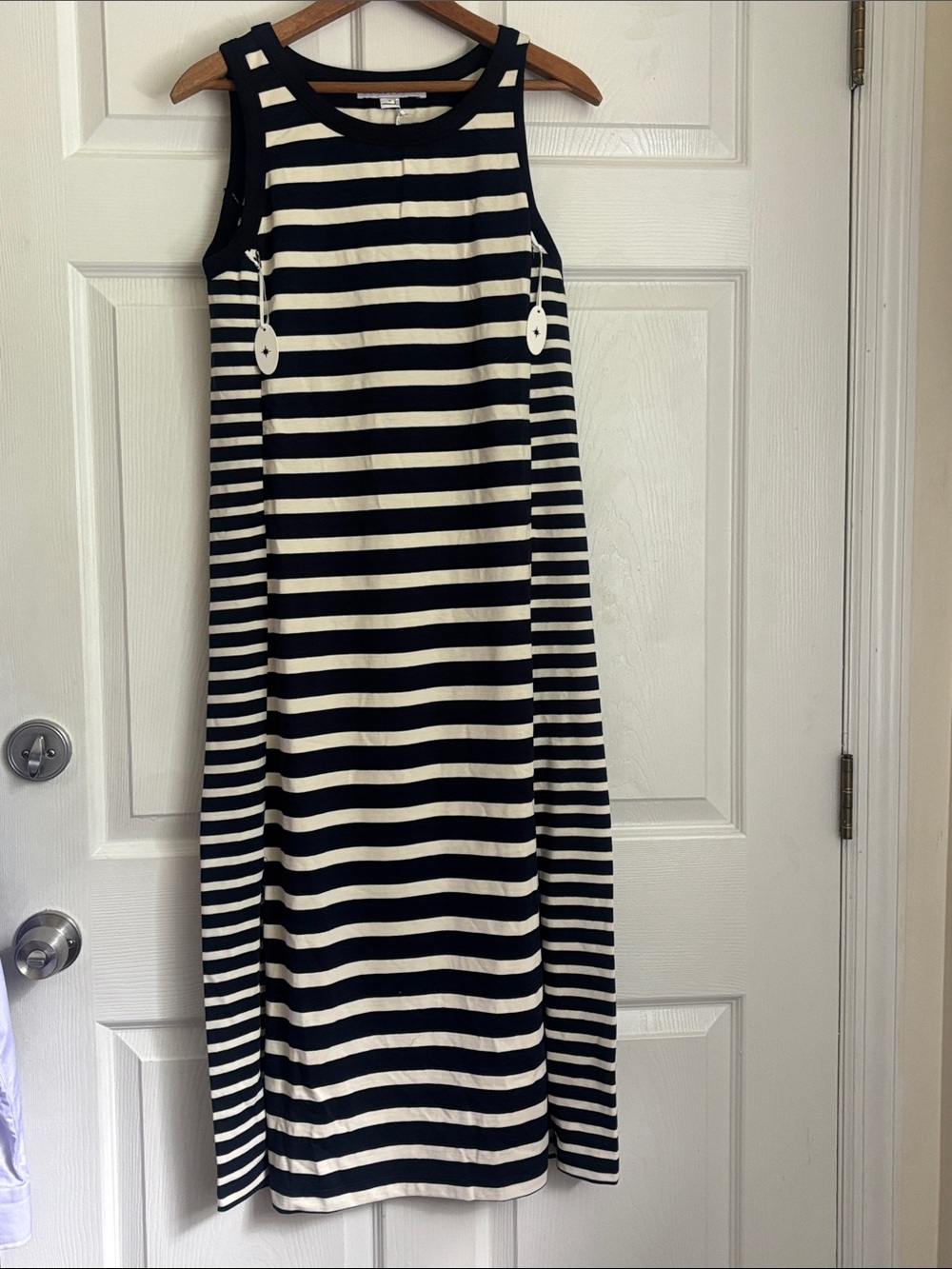 New Loyal Hana Nursing Maternity striped maxi dress size Small Nautical Beach